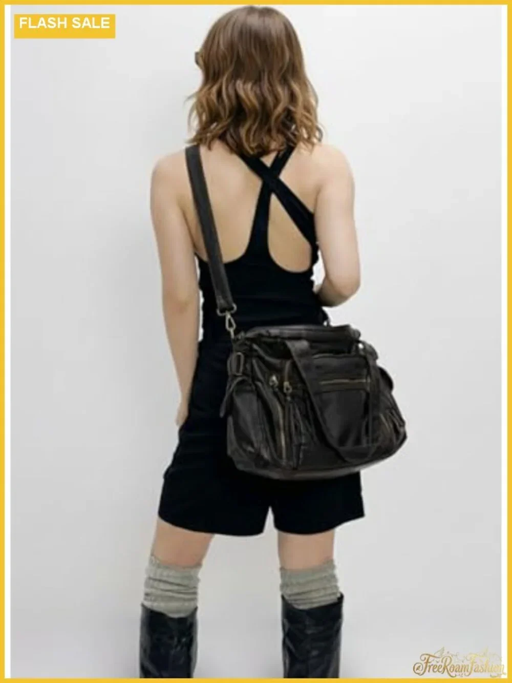 Vintage Hobo Tote Bag Faux Leather Shoulder Purse Y2K Slouchy Laptop
